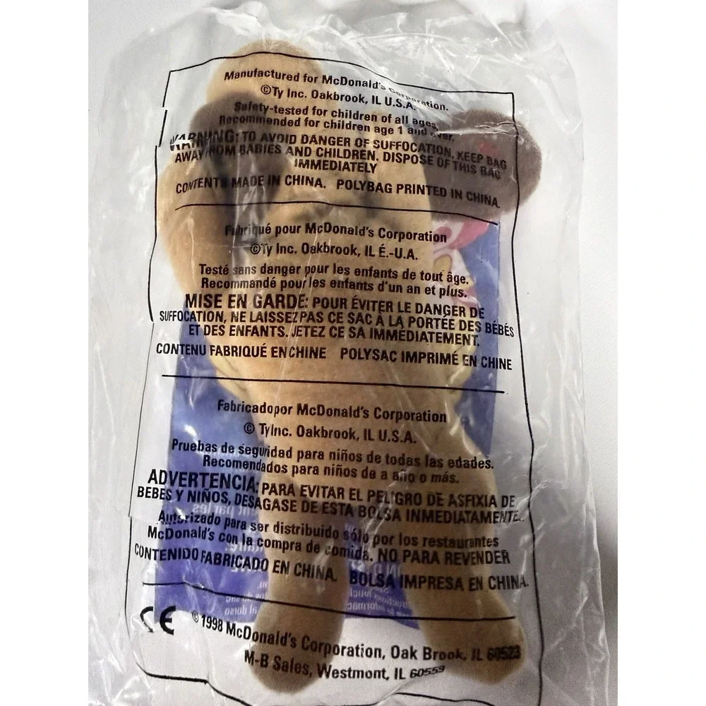 1G TY McDonald's Teenie Beanie - #9 BONES the Dog (1998) (4.5 inch) - New B-1
